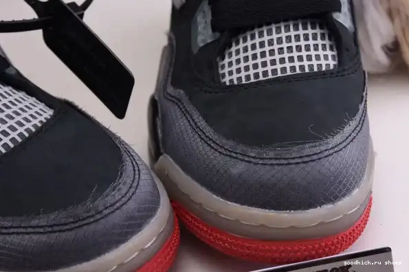 Cheap White Off Jordan 4 x Bred Air CV9388-001 Retro 0327